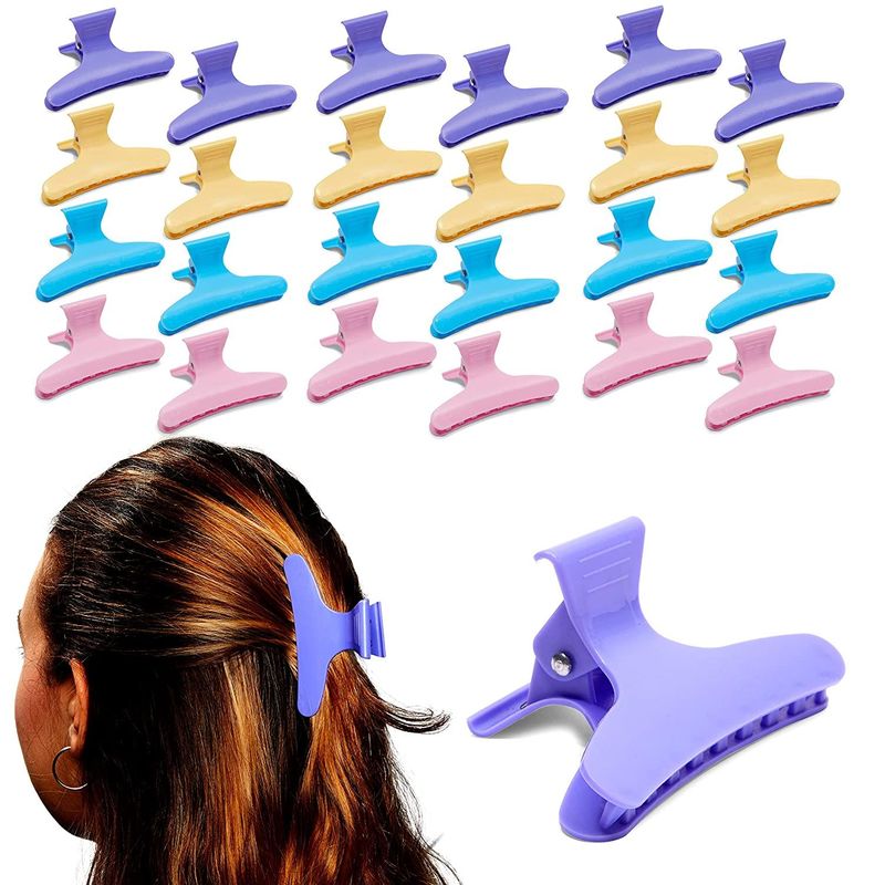 Butterfly Clamp Hair Clips for Women (4 Colors, 24 Pack)