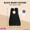 Beard Catcher Shaving Bib, Hair Apron Cape (Black, 2 Pack)