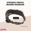 Fishtail Braided Headband for Women (Black, 16 In)