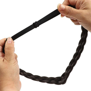5 Strand Braid Headband, Black Synthetic Hair Extension (1 Piece)