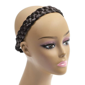 5 Strand Braid Headband, Black Synthetic Hair Extension (1 Piece)