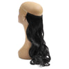 Wavy Curls Hair Extension with Invisible Halo Headband (Black, 24 In)