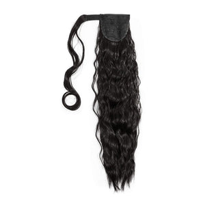 Ponytail Extension, Curly Black Synthetic Hair (24 Inches)