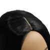 Long Straight Black Wig with Middle Part, Synthetic (27 Inches)