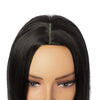 Black Long Bob Wig with Middle Part, Straight, Synthetic (17 Inches)