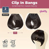 Clip In Hair Extensions Thick Natural Full Bangs with Temples (Dark Brown, 2 Pack)