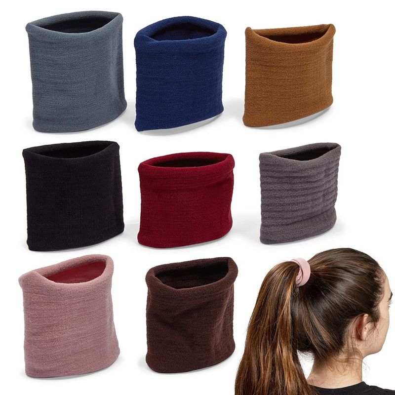 Thick Hair Ties for Women, Ponytails Holders in 8 Colors (24 Pack)