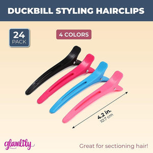 Hair Clips for Styling Sectioning in 4 Colors (4.2 Inches, 24-Pack)