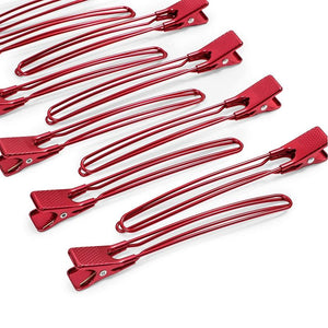Metal Duckbill Hair Clips, Rose Red Alligator Sectioning Clip (12 Pack)