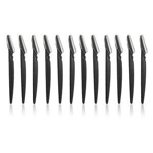 Men's Touch Up Razors for Mustache, Beard (Black, 5.8 Inches, 12 Pack)