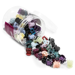 Small Claw Hair Clips with Storage Case, 17 Colors (100 Pieces)