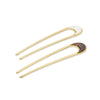 Metal U Shaped Hair Pins, Moon Hair Accessories (2 Pack)