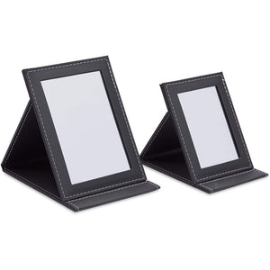 Folding Vanity Mirror with Stand for Makeup (2 Sizes, 2 Pack)