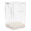 Acrylic Makeup Brush Holder with Lid and Beads Cosmetic Storage Organizer (6 x 5.7 x 9.25 In)
