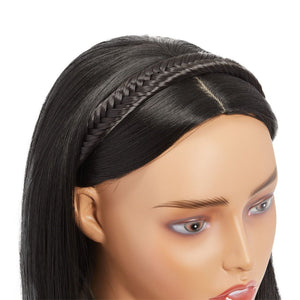 Fishtail Braid Headband, Black Synthetic Hair Extension (1 Piece)