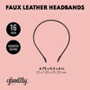 16 Pack Thin Faux Leather Headbands for Teens and Youth, Hair Accessories in Assorted Colors