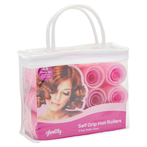 36 Self Grip Rollers Hair Curlers with 12 Duckbill Clips, Tension Rollers in 3 Sizes (48 Piece Set)