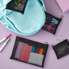Glamlily Mesh Makeup Bag Set of 4, Travel Zipper Pouch for Cosmetics (Black, 3 Sizes)