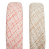 Tweed Plaid Padded Headbands for Women, Girls, Teens (Pink and Beige, 2 Pack)