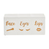 3 Slot Acrylic Makeup Brush Holder, Face Eyes Lips (White, 7.9 x 3.75 x 2.8 In, 2 Pack)