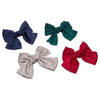 Satin Hair Bows for Women and Girls, Pearl Barrette Hair Clips in 6 Colors (6 Pack)